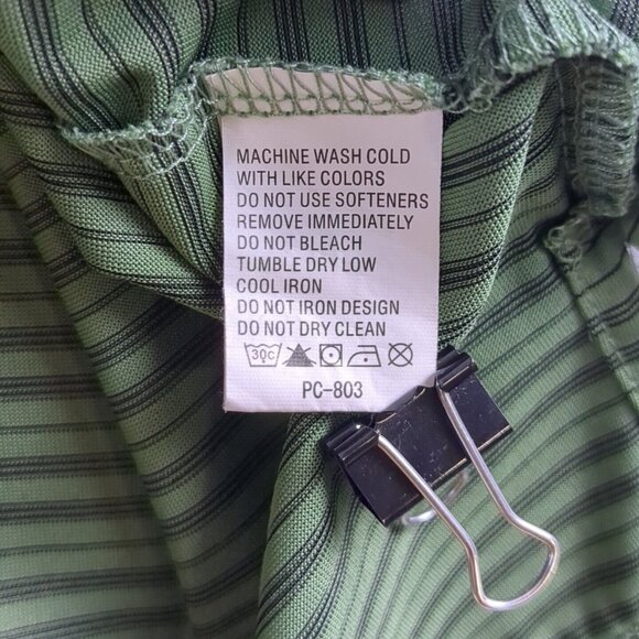 IZOD Pro Series XFG Cool FX Polo Shirt Green Black Striped Golf Mens Large - Picture 9 of 12